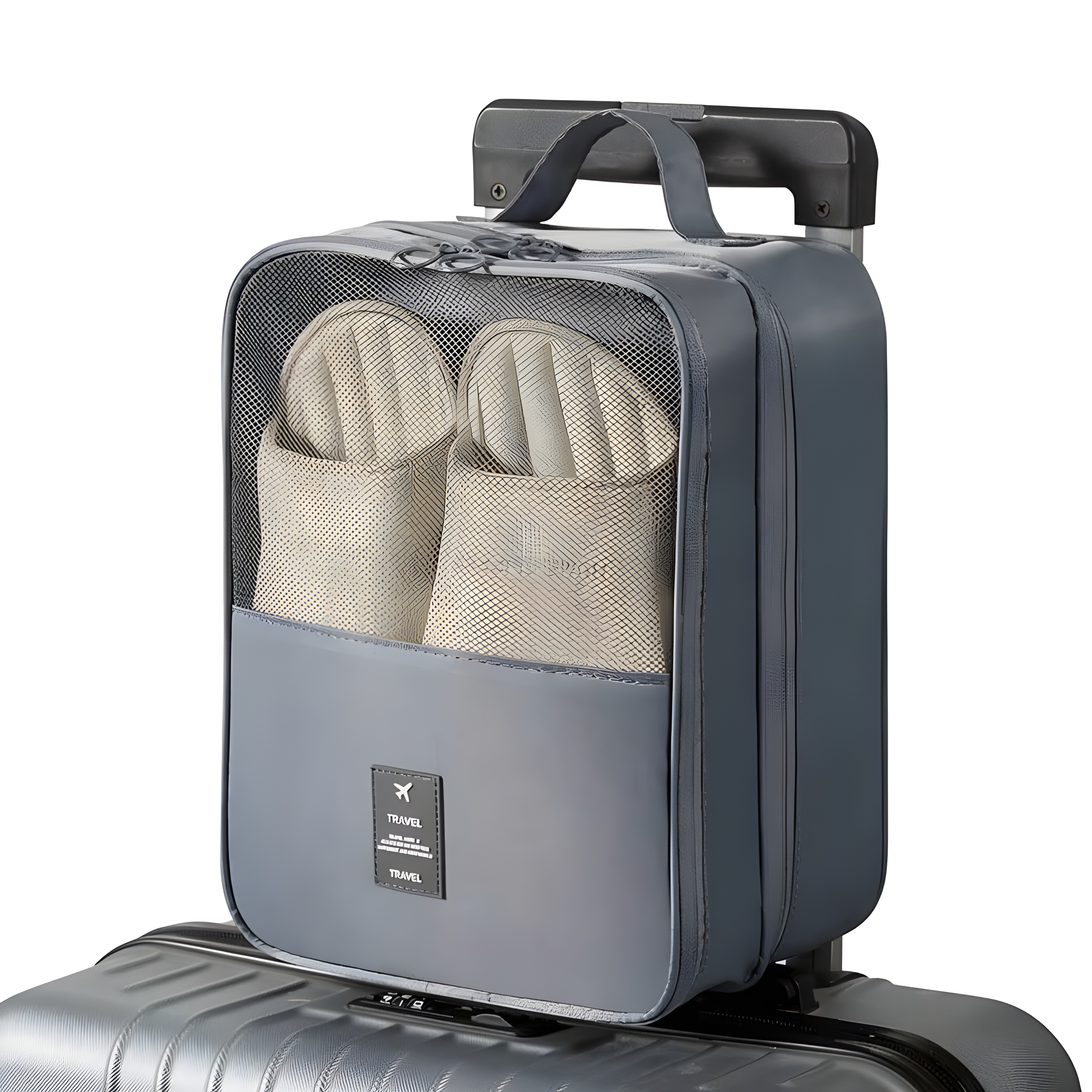 Waterproof Shoe Bags for Travel Bag for Packing Portable Shoe Cubes (Grey)